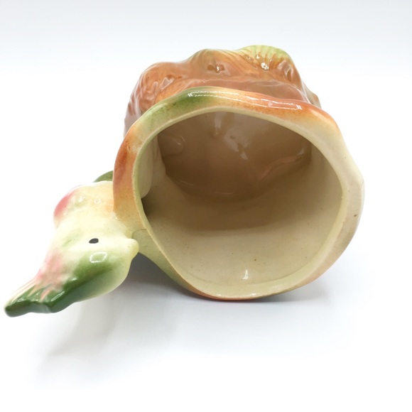 Vintage Parrot/Bird on a Tree Stump Ceramic Planter Vase - Picture 7 of 10